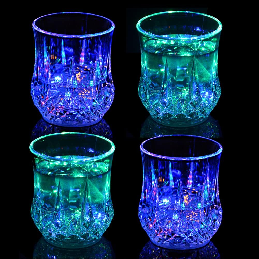 Luminous Cup 200 ml Cocktail Glass Colour Changing Champagne Cup Unique Colourful Pub Glass Restaurant Birthday
